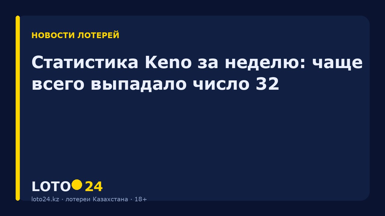 Статистика Keno за неделю: чаще всего выпадало число 32