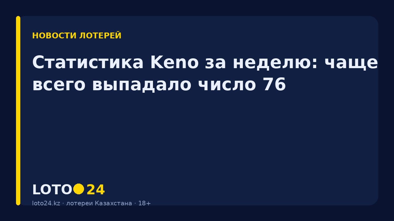 Статистика Keno за неделю: чаще всего выпадало число 76