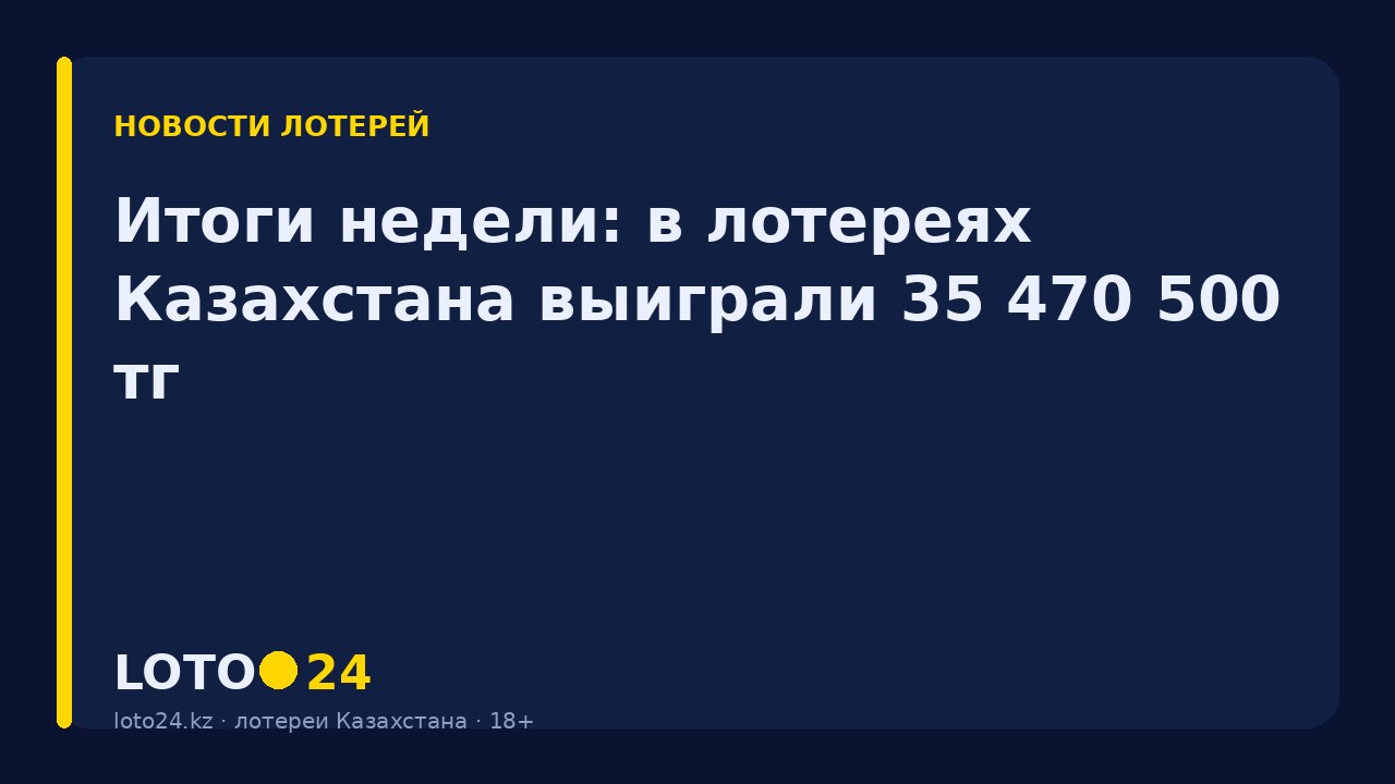 Итоги недели: в лотереях Казахстана выиграли 35 470 500 ₸