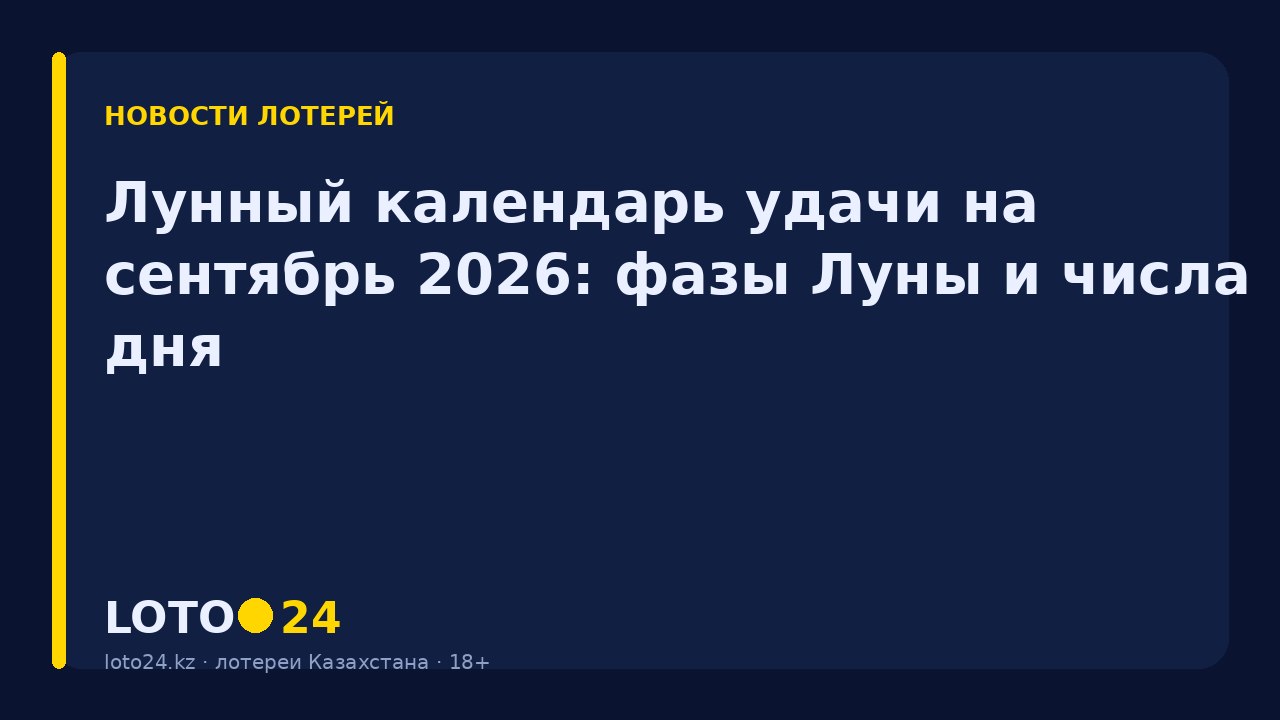 Лунный календарь удачи на сентябрь 2026: фазы Луны и числа дня