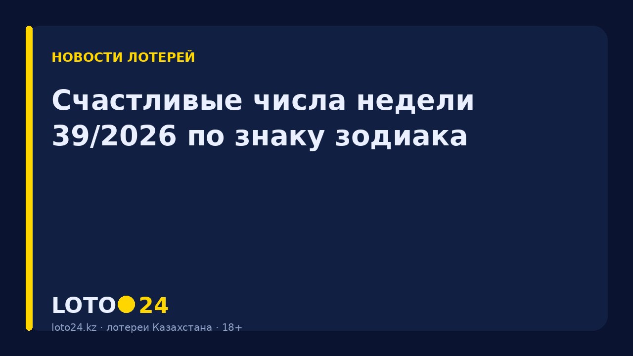 Счастливые числа недели 39/2026 по знаку зодиака