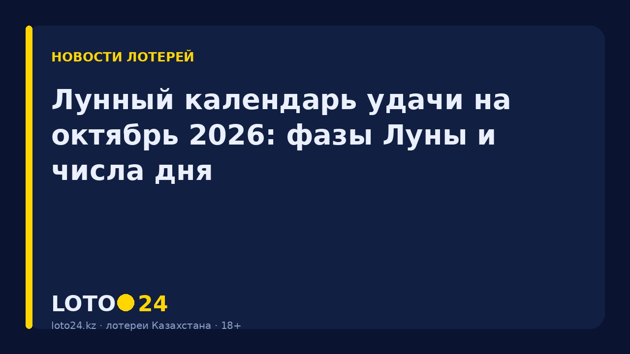 Лунный календарь удачи на октябрь 2026: фазы Луны и числа дня